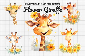 Cute Giraffe Flower Tumbler