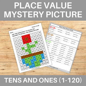 Preview of Flower Growing on Earth Tens & Ones Place Value 120 Chart Mystery Picture Spring