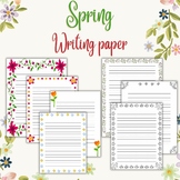 Flower Handwriting Paper Writing Template Paper Spring Bor