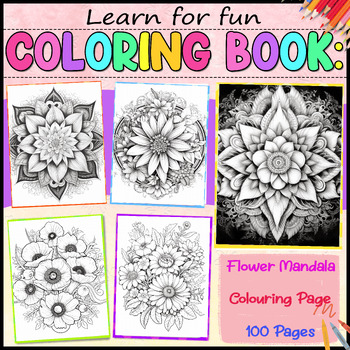 Flower Mandala Colouring Page by Learn for funn | TPT