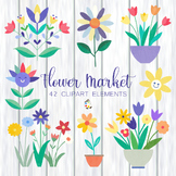 Flower Market - 42 Spring Floral Clipart Design Elements
