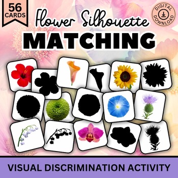 Preview of Flower Matching Cards, Spring Activities, Memory Match Game