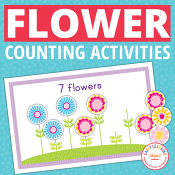 Preview of Preschool Spring Flower Math Numbers to 10 Book -  Garden Counting to 10 Mats