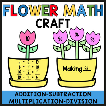 Preview of Flower Math Craft Number Bonds Addition Subtraction Multiplication Division