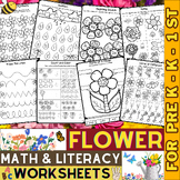 Flower Math and Literacy Worksheets | Parts of a Plant Flo