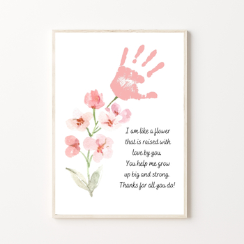Preview of Flower Mother's Day Handprint Art Craft | Preschool or Daycare May Activity