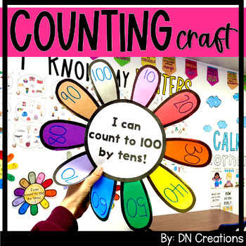 Preview of Flower Number Craft | Count to 100 Craft | Spring Math Craft