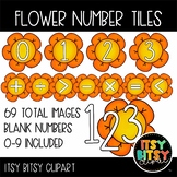 Flower Number Tile & Math Symbols Moveable Clipart for Spr