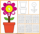 Flower Numbers Matching 1-20 Number Spring Math Match-Up B