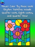 Flower Picture Color By Music Note Rhythm - Quarter Note/R