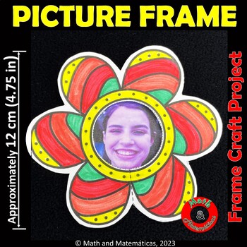 Preview of Flower Picture Frame for Mother's Day Craft Activity  in English and Spanish