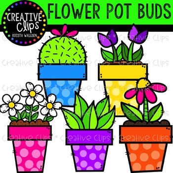 Flower Pot Buds: Spring Clipart {Creative Clips Clipart}
