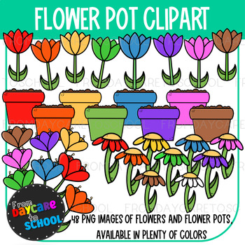 flower pots with flowers clip art