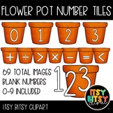Flower Pot Number Tile & Math Symbols Moveable Clipart for