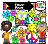 Flower Power 1960s Digital Clipart and Paper (Erin's Ink Clipart)