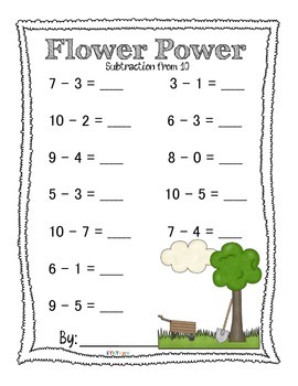 Flower Power Addition and Subtraction Packet by 3tKteam | TpT