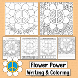 Flower Power Coloring Page Writing Activities Pop Art Kind