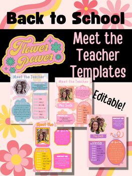 Preview of Flower Power Meet the Teacher Templates