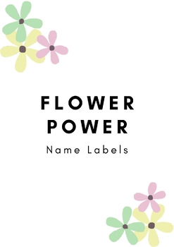 Preview of Flower Power Name Labels