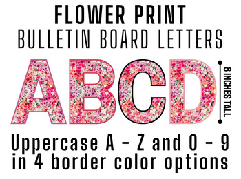 Preview of Flower Print Bulletin Board Letters