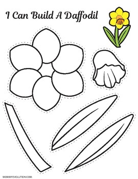 Preview of Flower Printable Crafts - Color, Cut and Paste