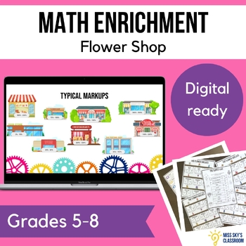 Preview of Flower Shop Math Enrichment Activity for Calculating Percentage Markups