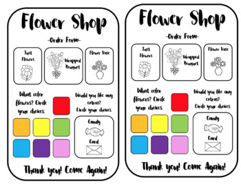Flower Shop Order Form by Such Little Smiles TPT