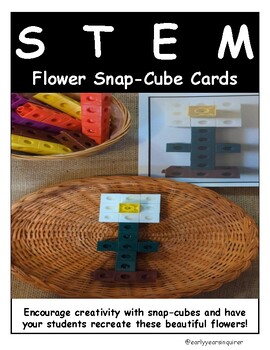 Preview of Flower Snap-Cube STEM Cards | Kindergarten | Grade One