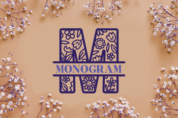 Preview of Flower Split Monogram Font