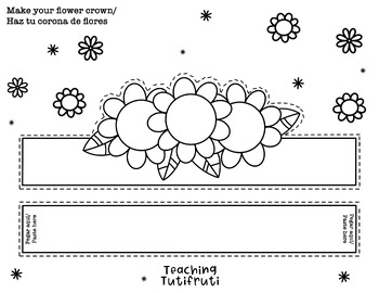 Preview of Flower Spring Crown Activity  {By Teaching Tutifruti}