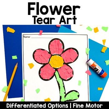 Preview of Flower Tear Art Craft | April Craft | May Craft