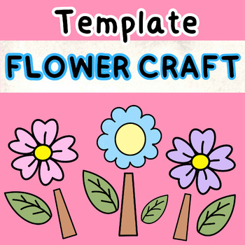 Preview of Flower Craft Template Spring Acrostic Poem May Bulletin Board Writing