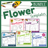 Flower Template Bundle: Simple, Printable Black and White 
