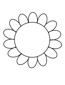 Preview of Flower Template for Bulletin Board Flower Coloring Page Flower Outline Art Proje