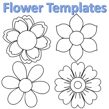 Preview of Flower Template Outline for Bulletin Board -Flower Coloring Page for Art Project