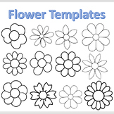 Flower Templates with Various Petals Blank Spring Outlines
