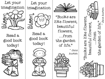 Flower Themed Bookmarks by ATBOT The Book Bug | Teachers Pay Teachers