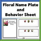 Flower-Themed Name Plates and Behavior Chart - Floral Décor 