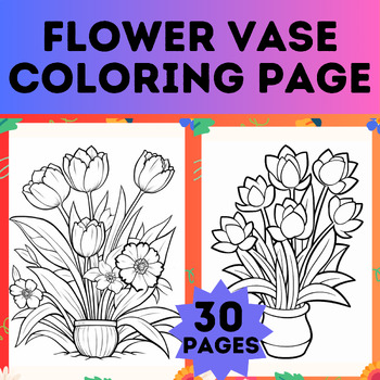 Preview of Flower Vase Coloring Page
