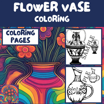 Preview of Flower Vase - Coloring book activities - 45 Pages