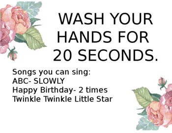 Preview of Flower Wash your Hands Poster
