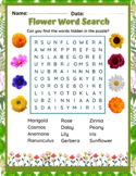 Flower Word Search - Flower Word Search Activities - Word 