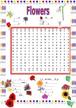 Flower Wordsearch by joue chih | TPT