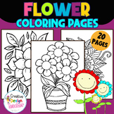 Flower coloring pages Hand-Drawn Bulletin Board Outline Ar