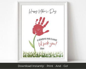 Grandma Gift, Gifts for Grandma From Grandkids, Nana Gift, DIY Gift From  Kids, Handprint Art, Mother's Day Gift, Flower Handprint Keepsake (Instant  Download) 