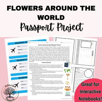 Preview of Flowers Around the World Passport Project | Valentine's Day | Floral Design
