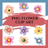 Flowers Assorted Colors Clip Art Digital Download