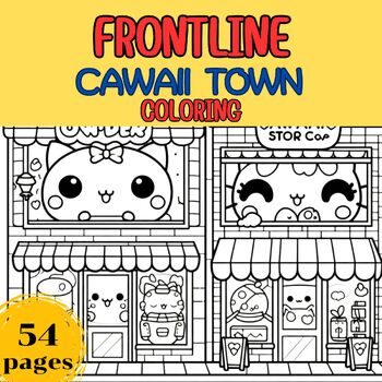 Preview of Frontline Cawaii Town(CR0001) Coloring Book,Pages,Kawaii,Summer,Activity,Gift