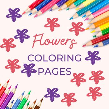 Preview of flowers coloring pages printable