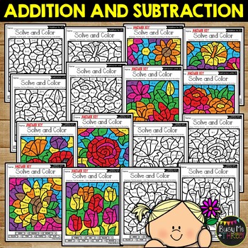 Flowers Coloring Pages Addition and Subtraction to 20 | No Prep Color ...